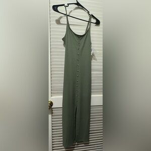 NWT Mudd Juniors Olive Green Strappy Ribbed Bodycon Dress